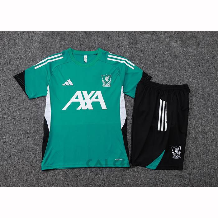 Tuta da Track Liverpool Manica Corta 2025-2026 Verde - Pantaloncini